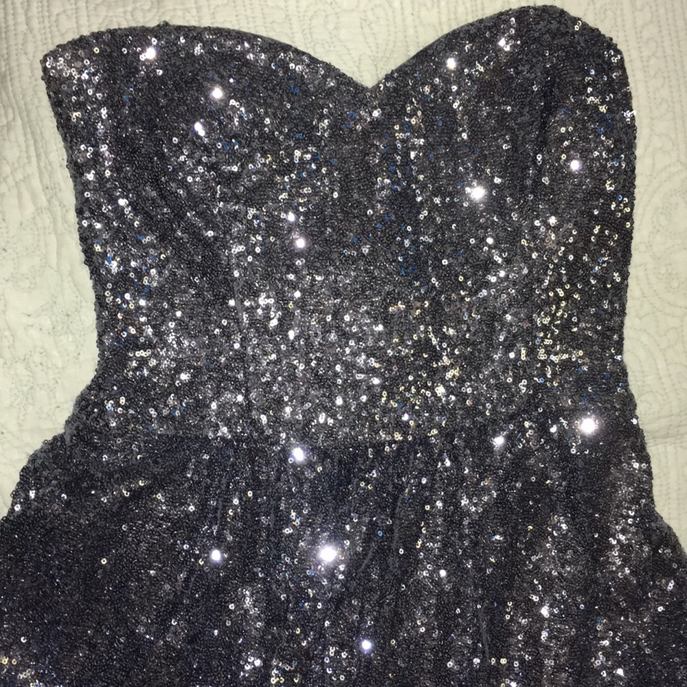 Steele Silver Homecoming Dress strapless